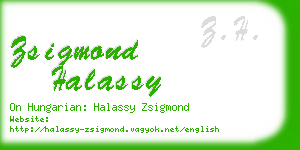 zsigmond halassy business card